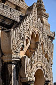 The cluster of red brick temples, named Khay-min-gha on the map on the North plain of Bagan. Myanmar. 